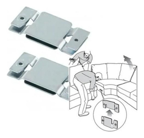 2 Pares Conector Cabeceira Sofá Painel Tvs União Encaixe
