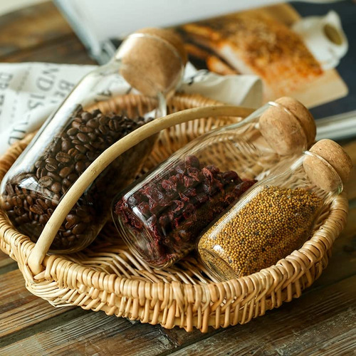 Ivailex Tarros De Cristal Con Tapas De Corcho, Tarro De Cara