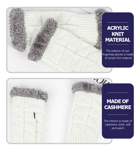1 Par De Guantes De Medio Dedo Con Mangas Cortas Para Otoño