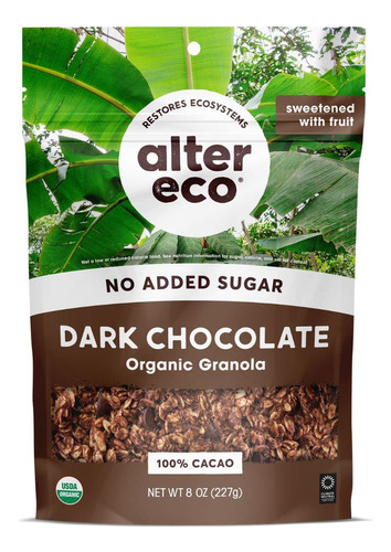 Alter Eco Granola De Chocolate Negro, Saludable Y Organico, 