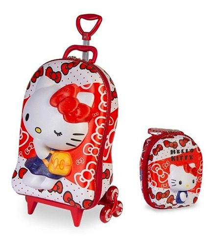 Mochila + Lancheira 3d Max Toy Hello Kitty Red