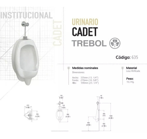 Loza O Urinario Trebol Cadet Ref 110v 