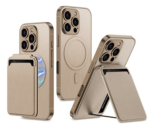 B Para Apple 16pro/promax Funda, Funda De Tarjeta Magnética