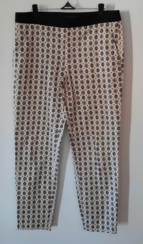 Pantalon De Vestir De Mujer Zara Estampado Beige Talle M 28 