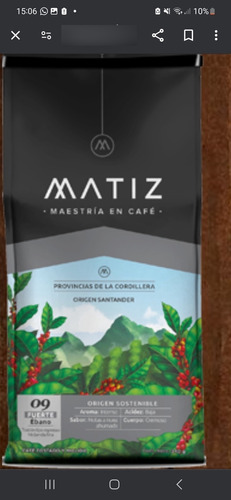 Café 100% Colombiano  Premium Matiz 340 Grs Tostado Molido 