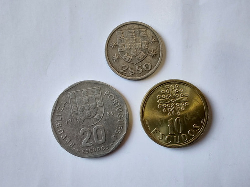 3 Monedas Portugal 50 Cents 10-20 Escudos 1992(bb124