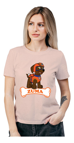 Polera Mujer Paw Patrol Zuma Labrador Algodon Organico Wiwi