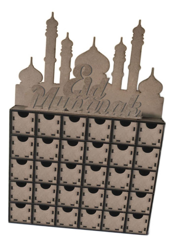Calendario De De Madera Eid Ramadan Mubarak Decedente Diy