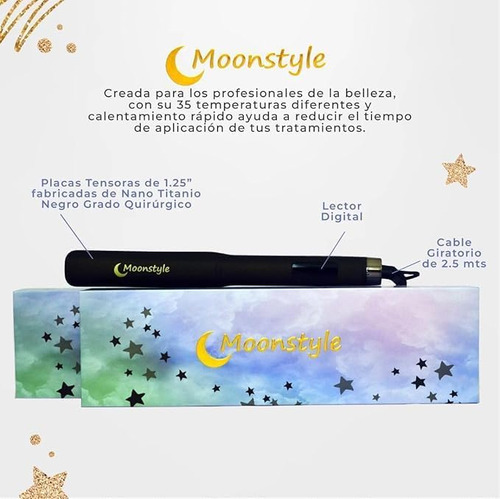 Moonstyle Plancha Cabello Profesional Nano Titanio 110/240v