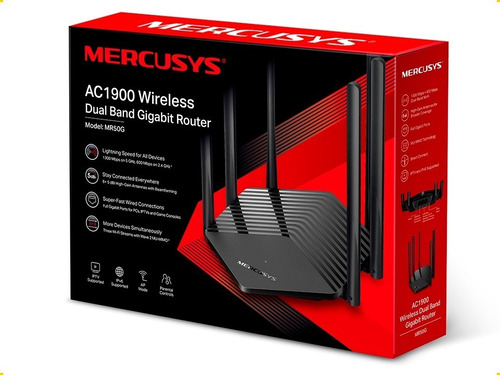 Router Dual Band Mercusys Mr50g Ac1900 Gigabit 6 Antenas