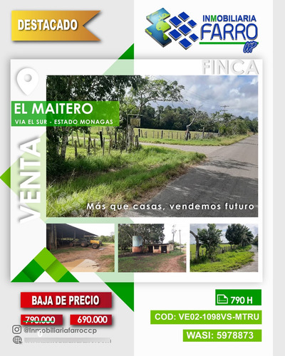 Imagen 1 de 27 de Se Vende Finca El Maitero Via El Sur De Monagas Ve02-1098vs-mtru