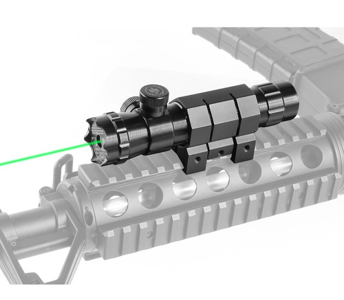 Mira Láser Verde Largo Alcance Para Rifle Con Montura 20mm