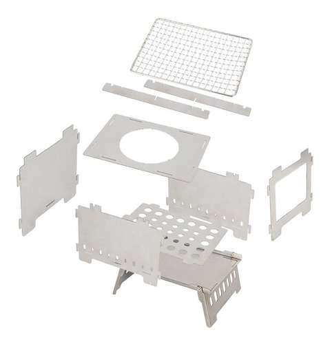 Estufa De Leña Portátil De Acero Inoxidable Plegable Para Ex