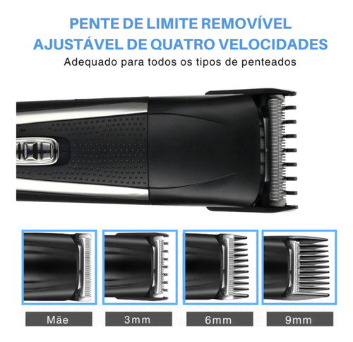 Barbeador Elétrico 3 Em 1 Pro Bivolt E Recarregável