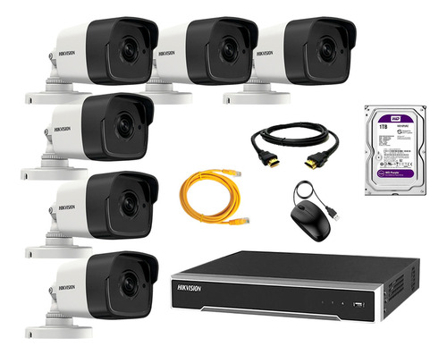 Camara Seguridad Ip Poe Exterior Kit 6 Hikvision Disco 1tb