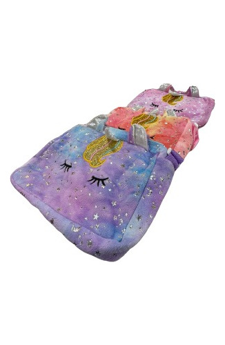 Cartera Bandolera Infantil Unicornio De Peluche Con Correa