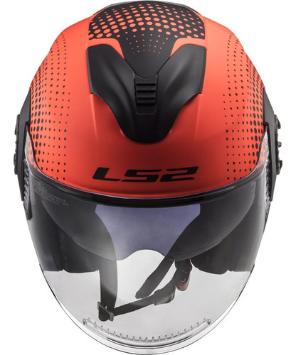 Capacete Ls2 Of570 Verso Spin Fosco Laranja Fluor E Preto 56