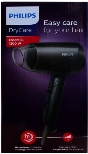 Secadora Philips 1200 W Plegable Bhc010 Negra