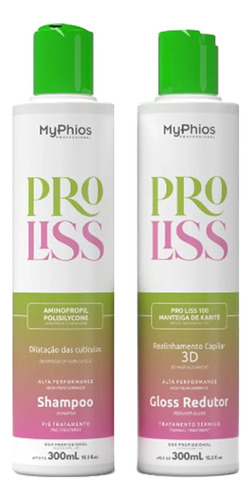 Kit Gloss Redutor Proliss 300ml Shampoo Antiresíduos Myphios
