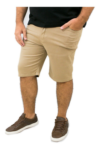 Imagem 3 de 4 de Bermuda Jeans Masculina Colorida Com Lycra Tamanho Grande