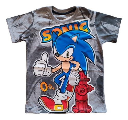 Franela Para Niños Talla 4 A La 12. Sonic