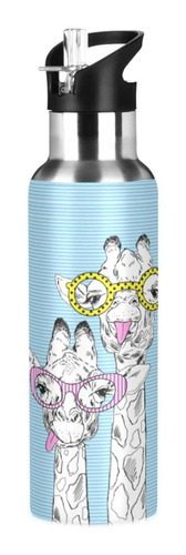 Dxtkwl Botella Agua Deportiva Diseño Jirafa Animal Dibujo 33