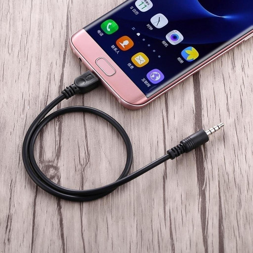 Cable 3,5 Mm Macho A Micro Usb Aux Audio Macho, Mide 40cm