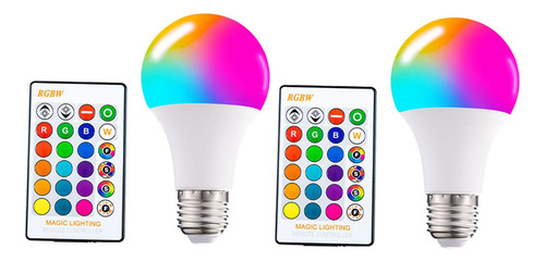 2 Uds Rgb Bombilla Led Cambio De Color Control Remoto