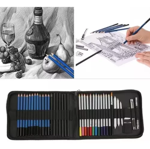 Kit de herramientas de dibujo y dibujo profesional con lápices de