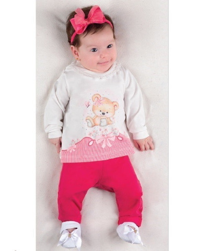 Conjunto Luxo Paraiso Moda Bebe Menina Leve Enxoval Ref 8511