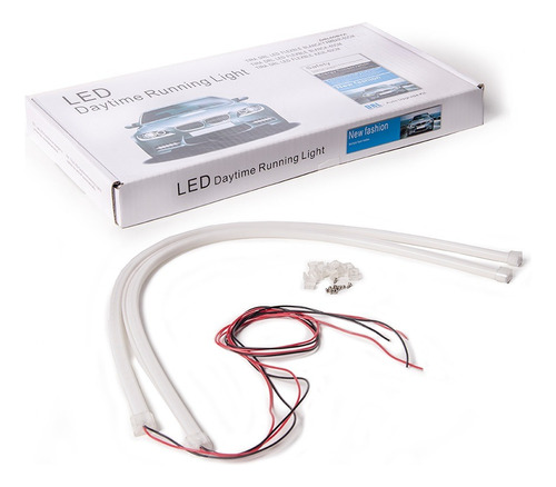 Juego Tira Barra Led Drl Xenon Flexible 60cm Blanca Auto Led