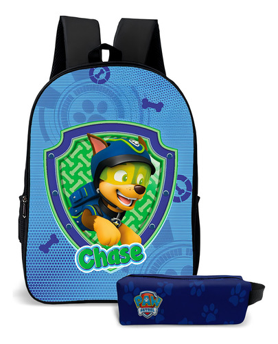 Mochila Escolar Com Estojo Infantil Patrulha Canina Cor Chase Desenho Do Tecido Patrulha Canina 8