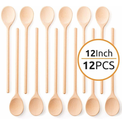 Cuchara Cocina Madera 12.0 In Para Hornear Utensilio 12