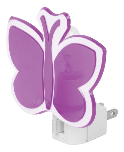Luz De Noche Con Lámpara E12, Mariposa, Volteck Color Violeta
