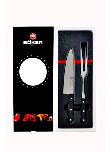 Set Parrillero Boker Arbolito Cuchilla Y Trinchante