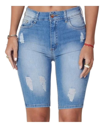 Bermuda Short Jean Mujer Dama Pantalon