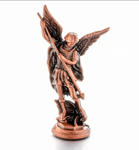 San Miguel Arcangel Mini Figura De Cobre Estatuilla