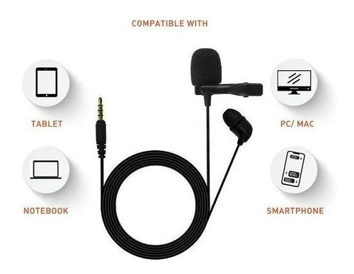 Imagem 4 de 4 de Microfone De Lapela Jbl Omnidirecional Preto