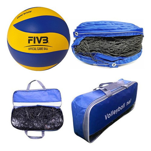 Red De Volley Deportiva Con Bolso + Pelota Pro - Sportex