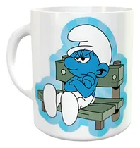 Comprar Taza Cerámica Sublimada Los Pitufos Pitufo Gruñón