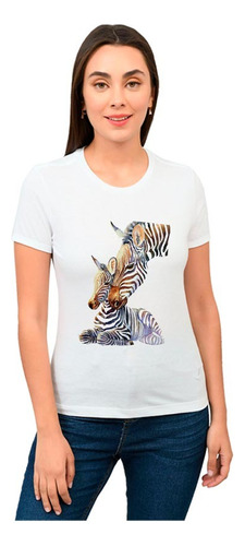 Playera Zebra Mujer Animales Diseño 464 Playeras Beloma