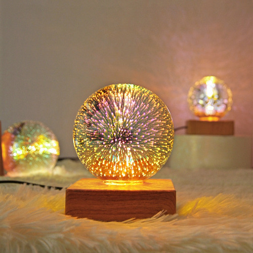 Luz De Fuegos Artificiales 3d Bola De Cristal Luz Usb