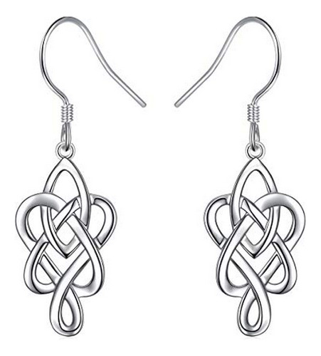 Aretes Anzuelo - 925 Sterling Silver Good Luck Irish Celtic 