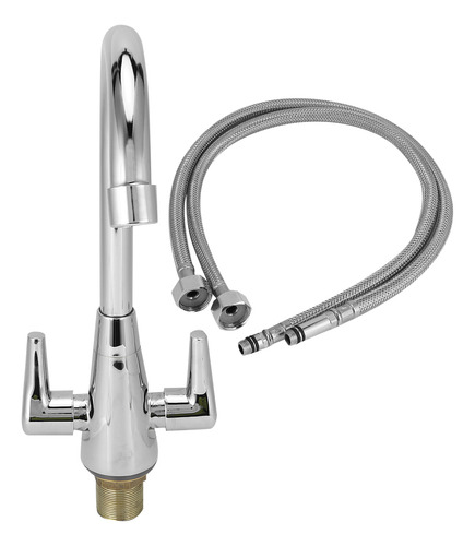 Grifo De Lavabo Con Rosca G1/2, De Cobre, Agua Fría Y Calien