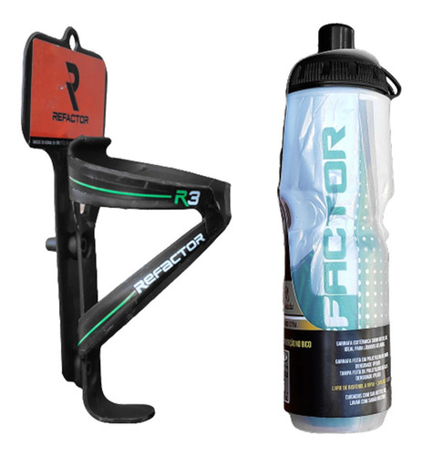 Suporte + Garrafa 710ml Termica Bike Refactor R3 Verde