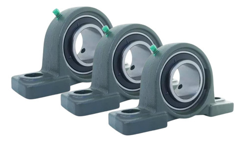Kit C/3 Mancal Com Rolamento Ucp 206 Para Eixos De 30mm Rcc
