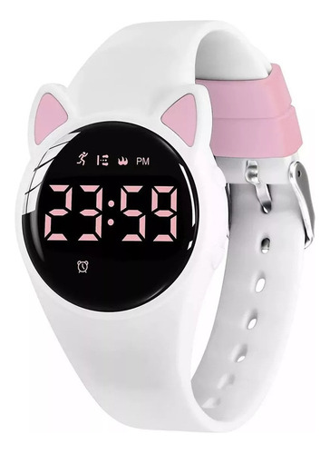 Reloj Digital Deportivo Impermeable Para Niños Correa Blanco