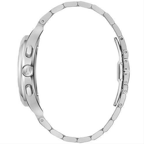 Relógio Bulova Masculino Curv Precisionist Cronógrafo 96a298 Correia Prateado Fundo Cinza