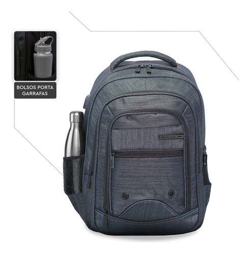 Imagen 6 de 10 de Mochila Notebook Usb Urbana Reforzada Compartimientos