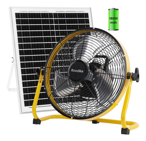Ventilador De Piso Recargable Solar 12 Pulgadas 18000 Mah